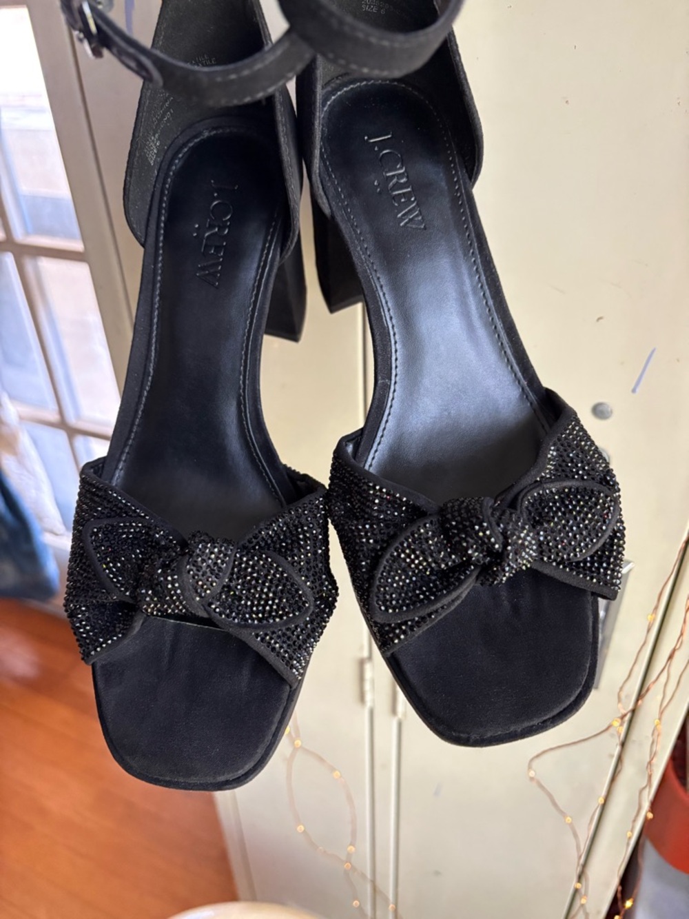 J.Crew Rhinestone Bow Platform  Heels - Picture 10 of 16